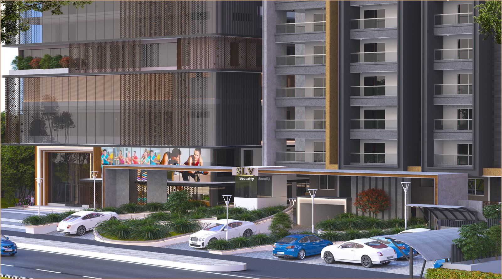 Street view of the residential blocks